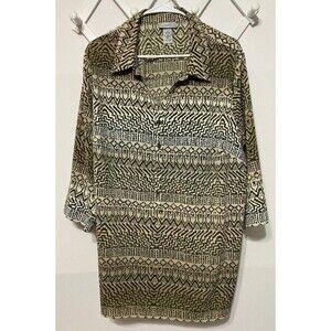Catherine’s Western Boho Women's Tunic Office Top Size 1X (18/20W) 3/4 Sleeve